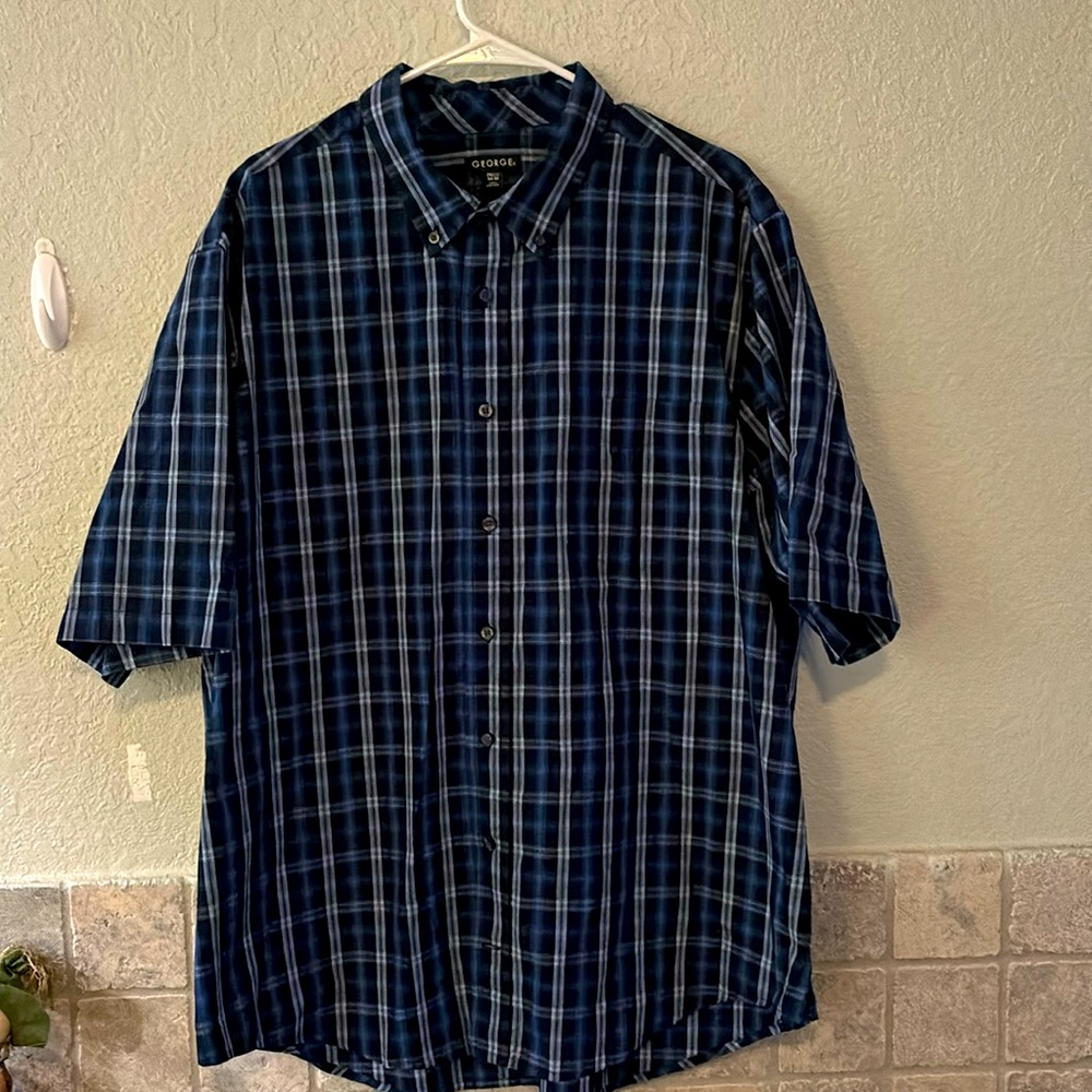 George dress shirt Men’s blue plaid